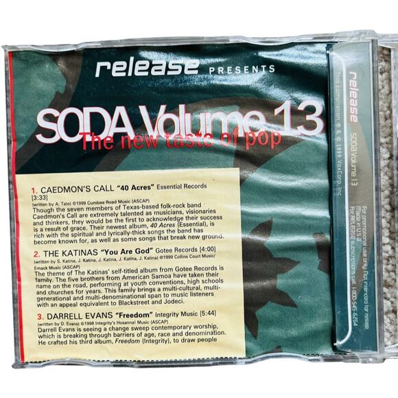 Release Soda Volume 13 Various Artists CD 1999 VoxCorp Excellent Slim Christian - Picture 2 of 4